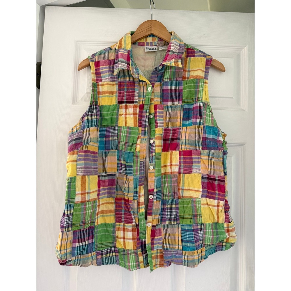 Vintage Womens Yachtcore‎ Patchwork Sleeveless Top